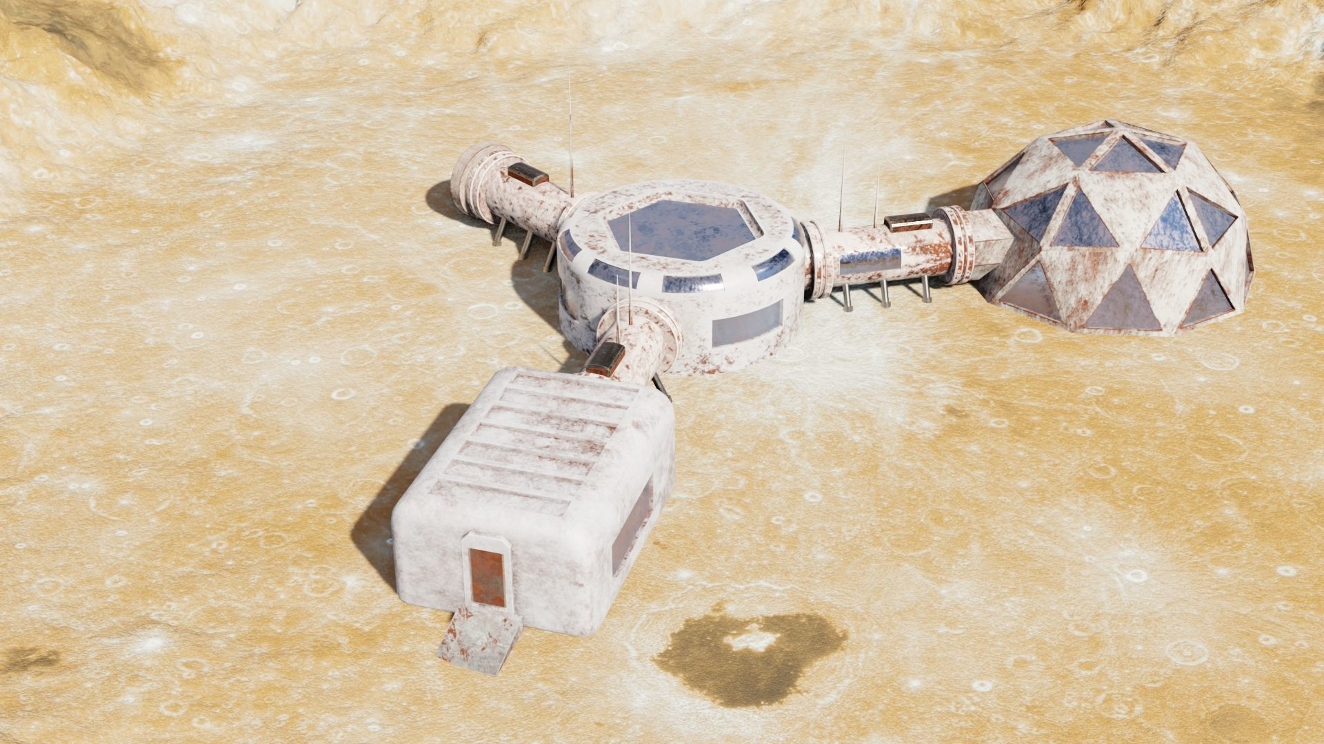 Martian base Low-poly 3D model_21