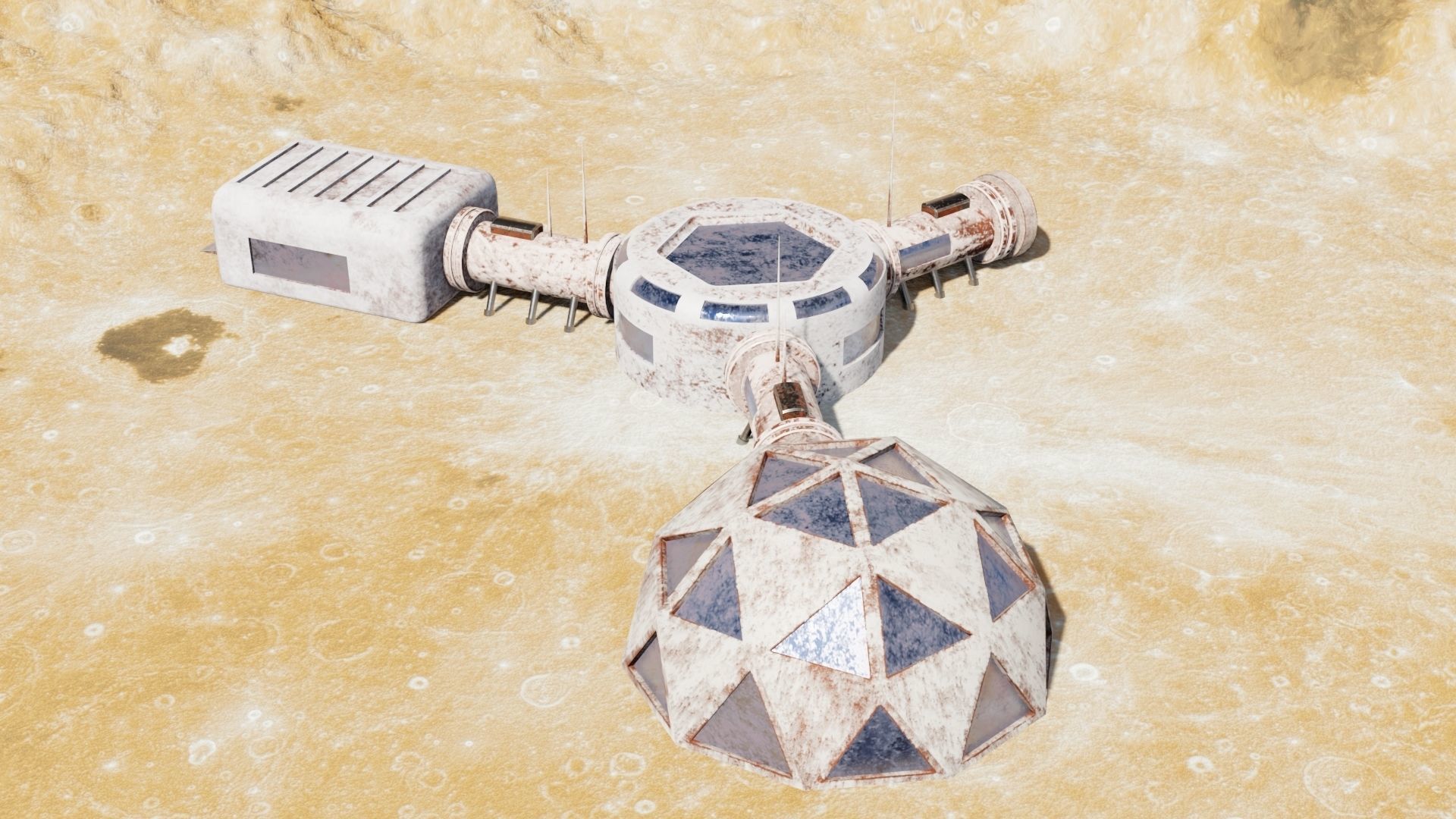 Martian base Low-poly 3D model_13
