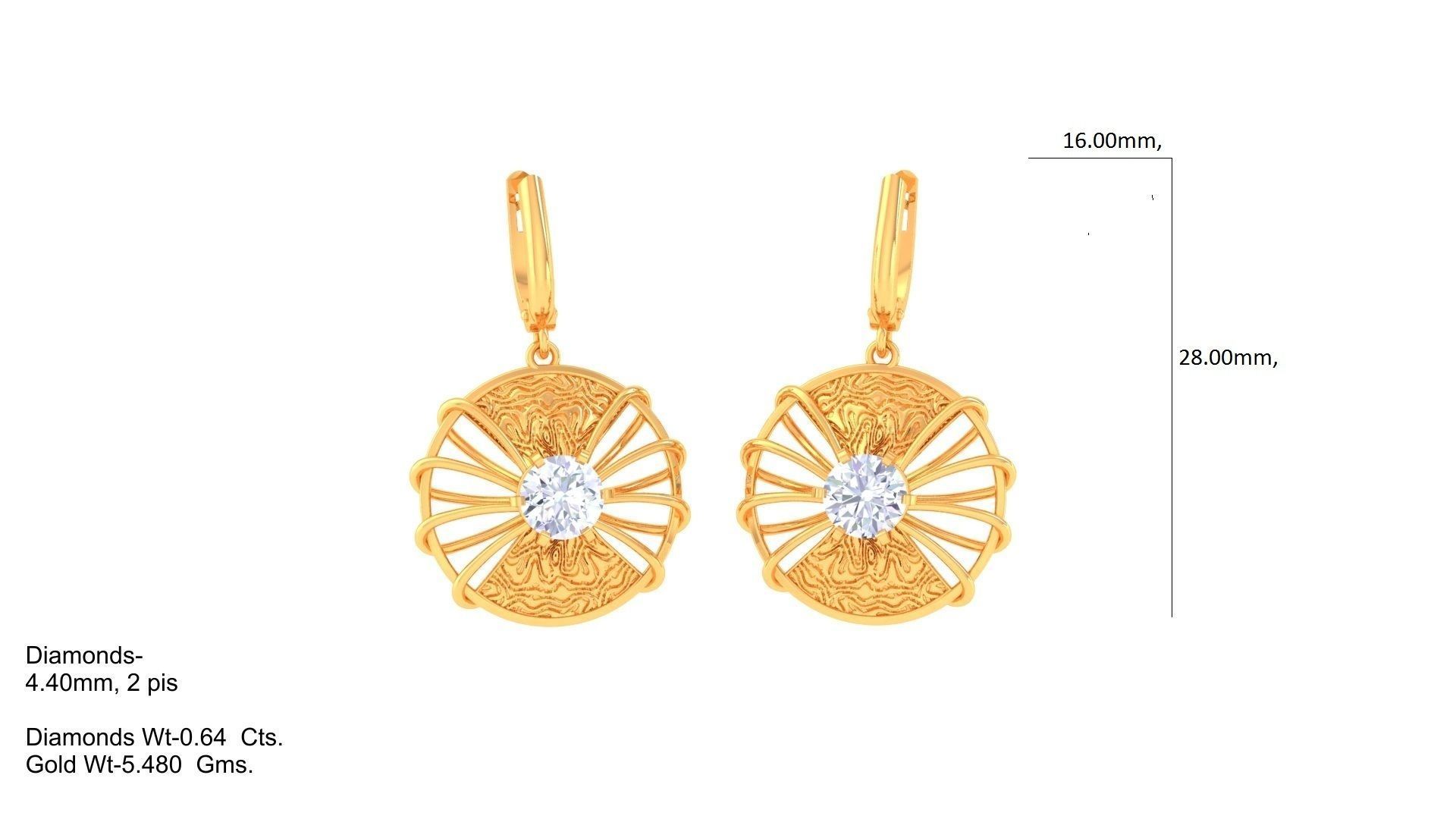 Hoops - Huggies Earrings - 18 3D print model_1