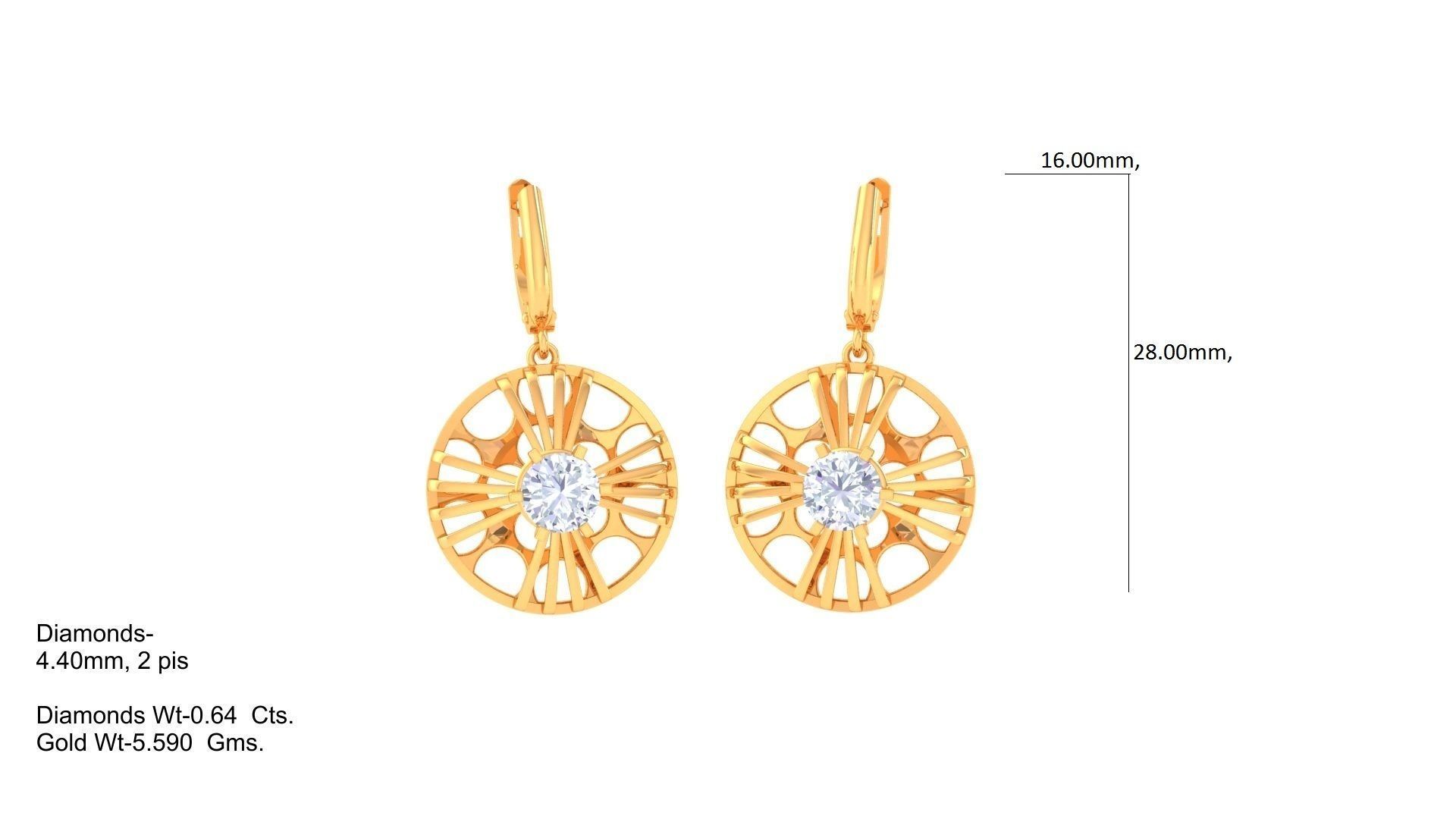 Hoops - Huggies Earrings - 15 3D print model_1