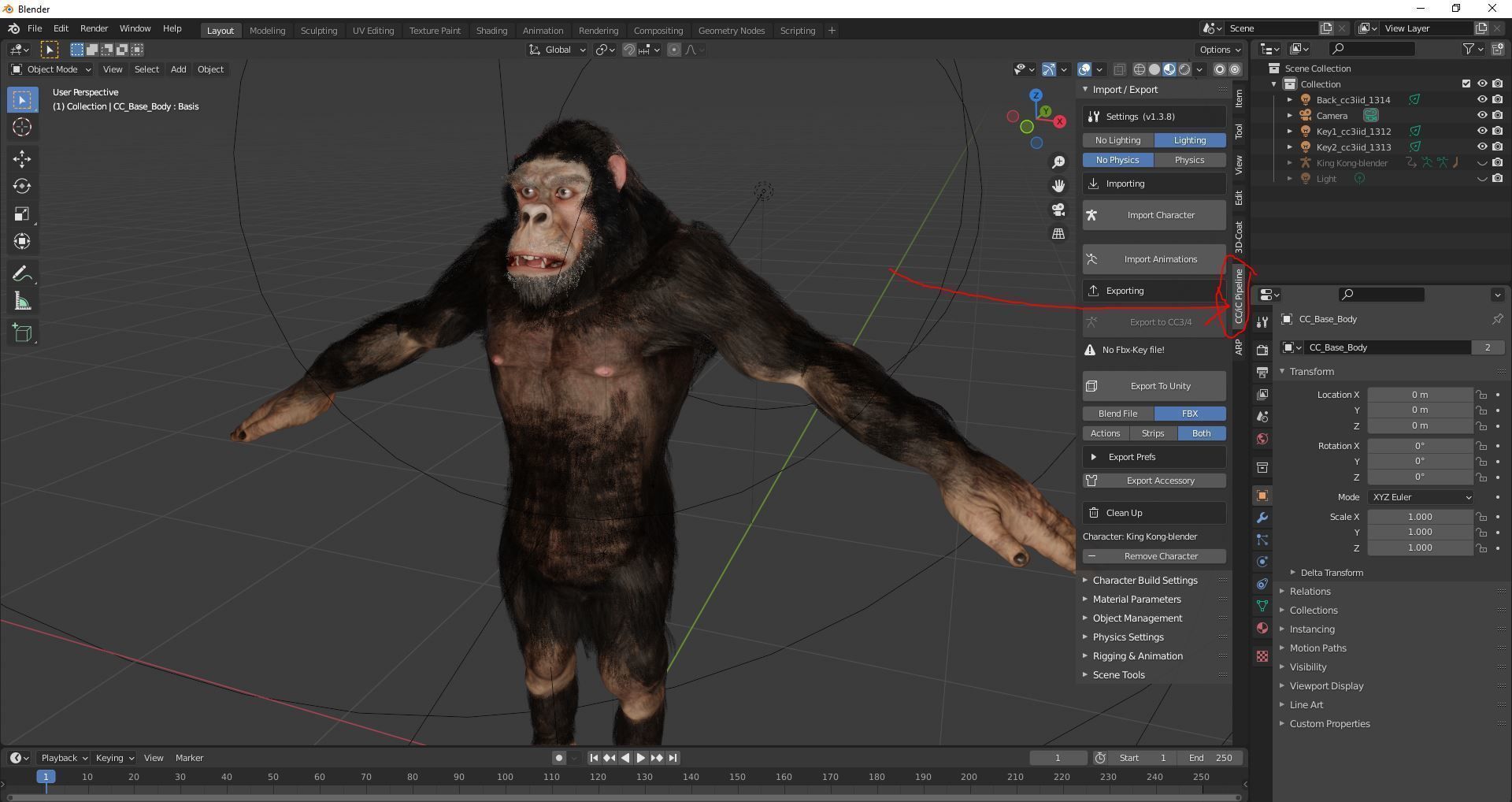 King Kong High quality character full Rigged and Animated 3D model_9