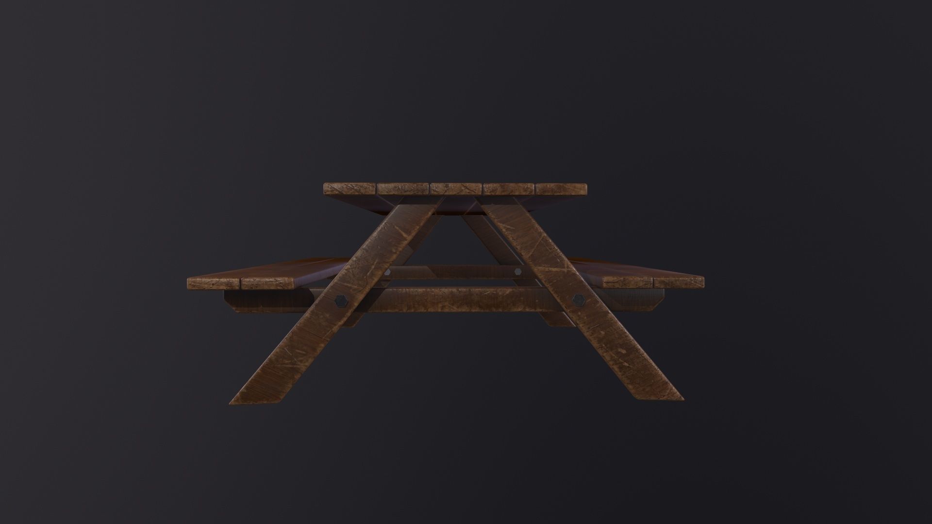 Picnic Table 3D Model Low-poly 3D model_5