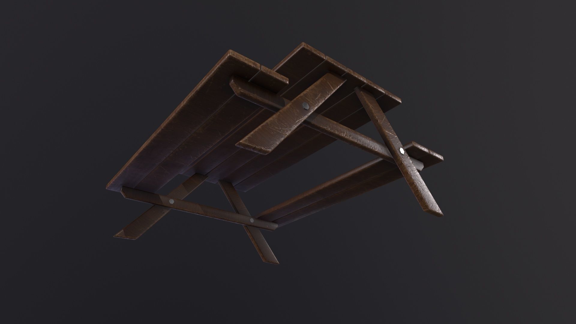 Picnic Table 3D Model Low-poly 3D model_3