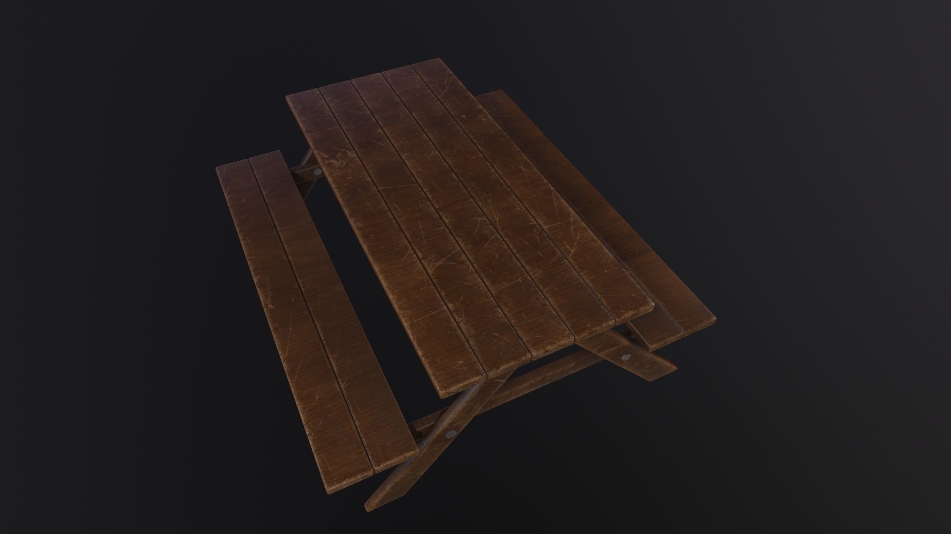 Picnic Table 3D Model Low-poly 3D model_2