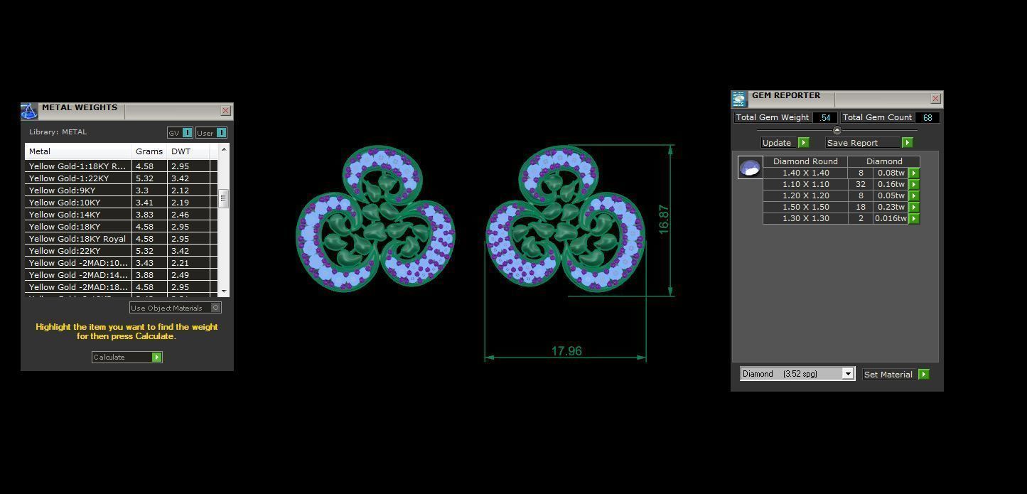 Studs Earrings - 9 3D print model_1