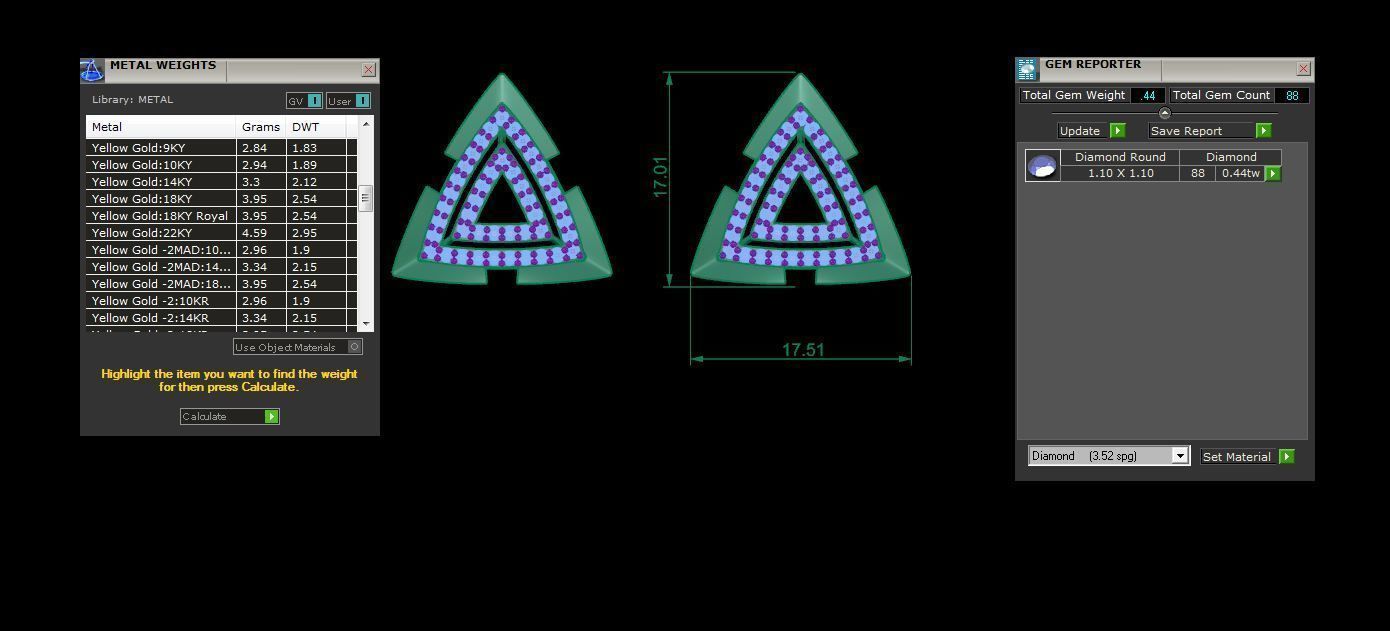 Studs Earrings - 23 3D print model_1