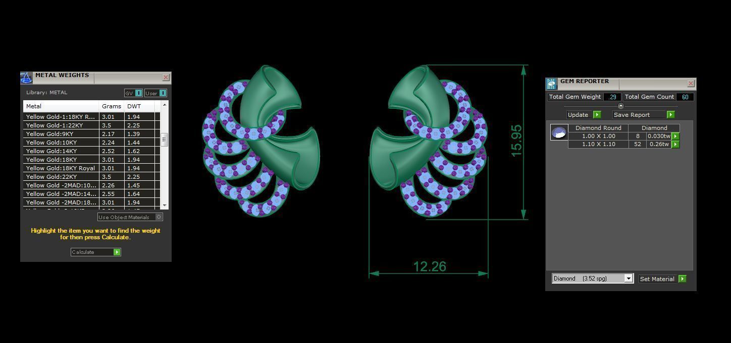 Studs Earrings - 1 3D print model_1