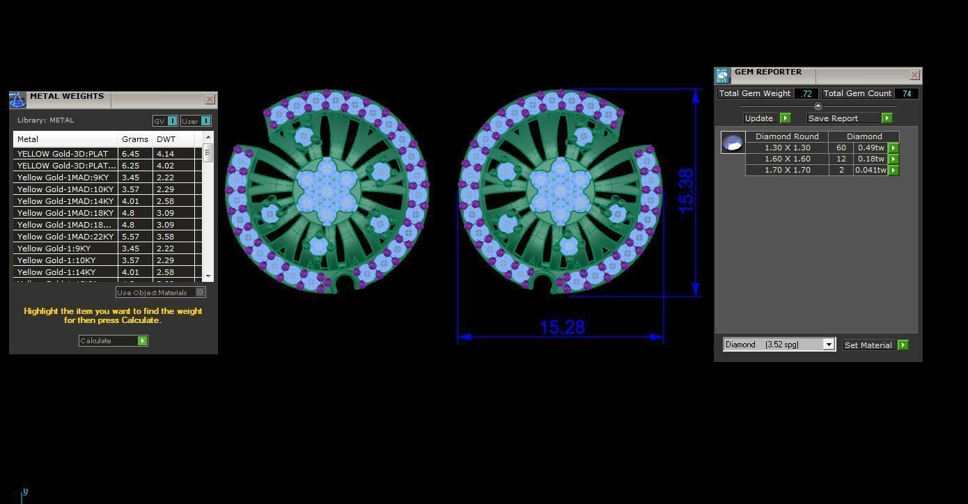 Studs Earrings - 47 3D print model_1