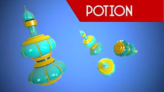 POTION CARTOON STYLIZED Low-poly 3D model