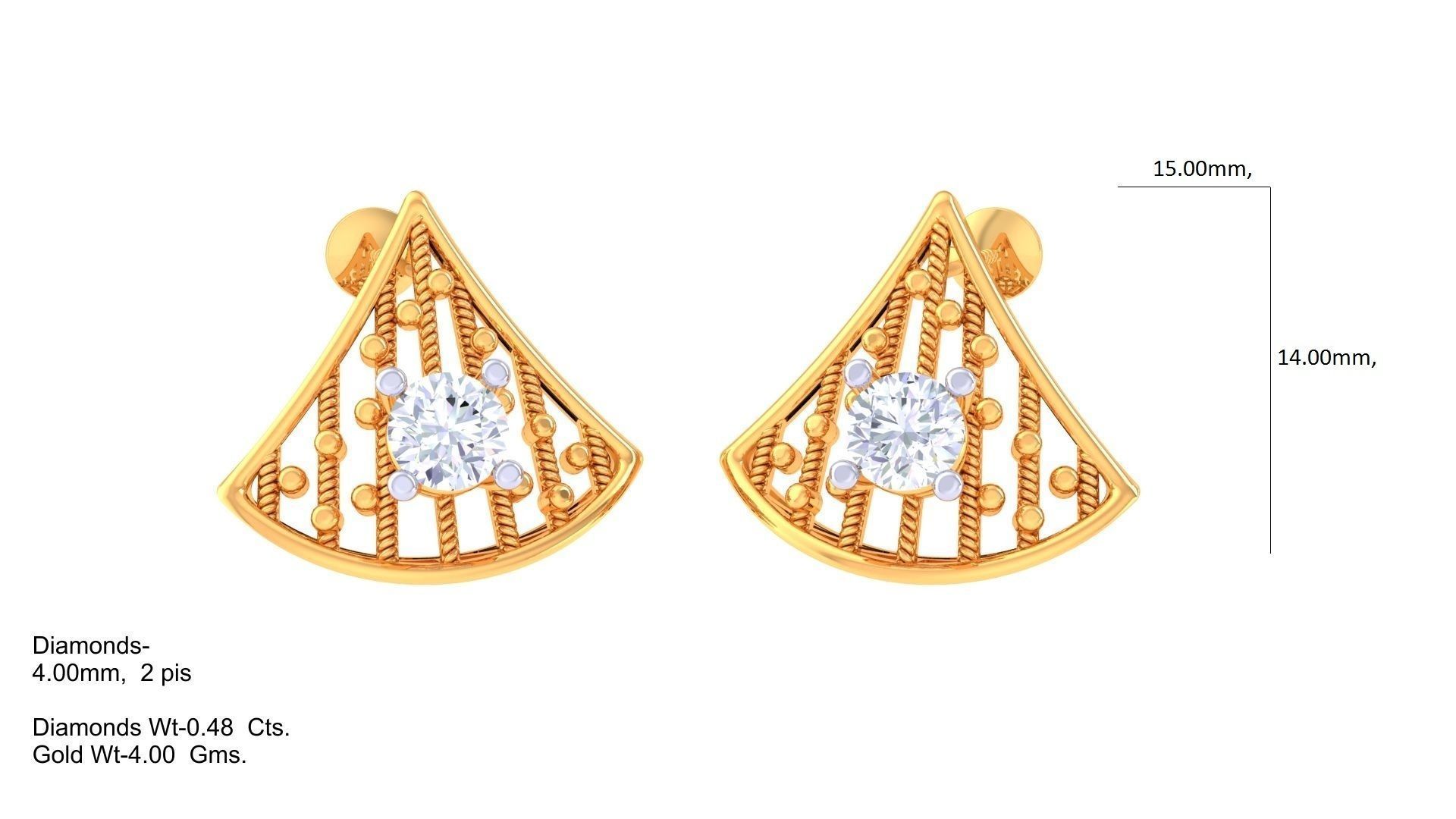 Studs Earrings - 7 3D print model_1