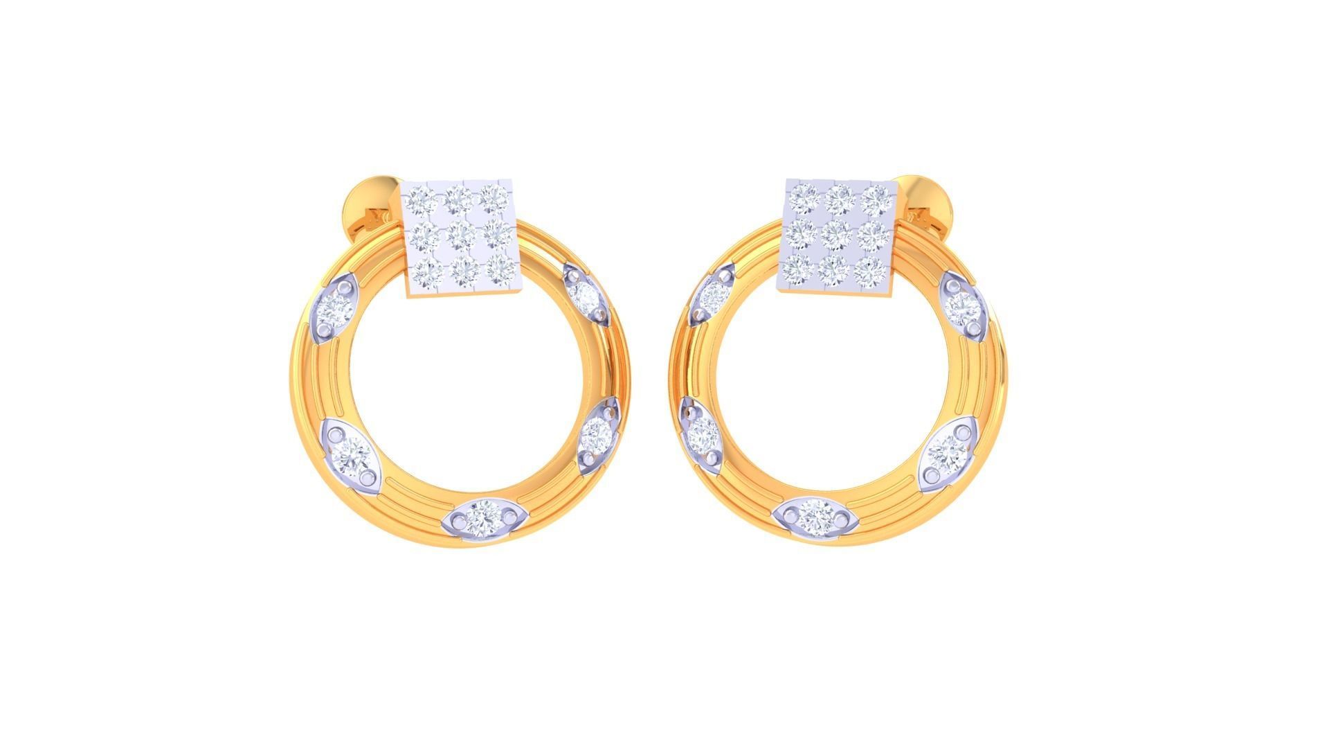 Studs Earrings - 24 3D print model_2