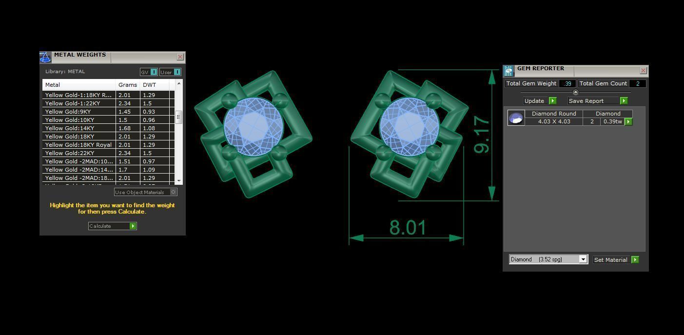 Studs Earrings - 30 3D print model_1