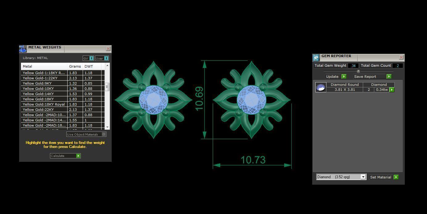 Studs Earrings - 26 3D print model_1