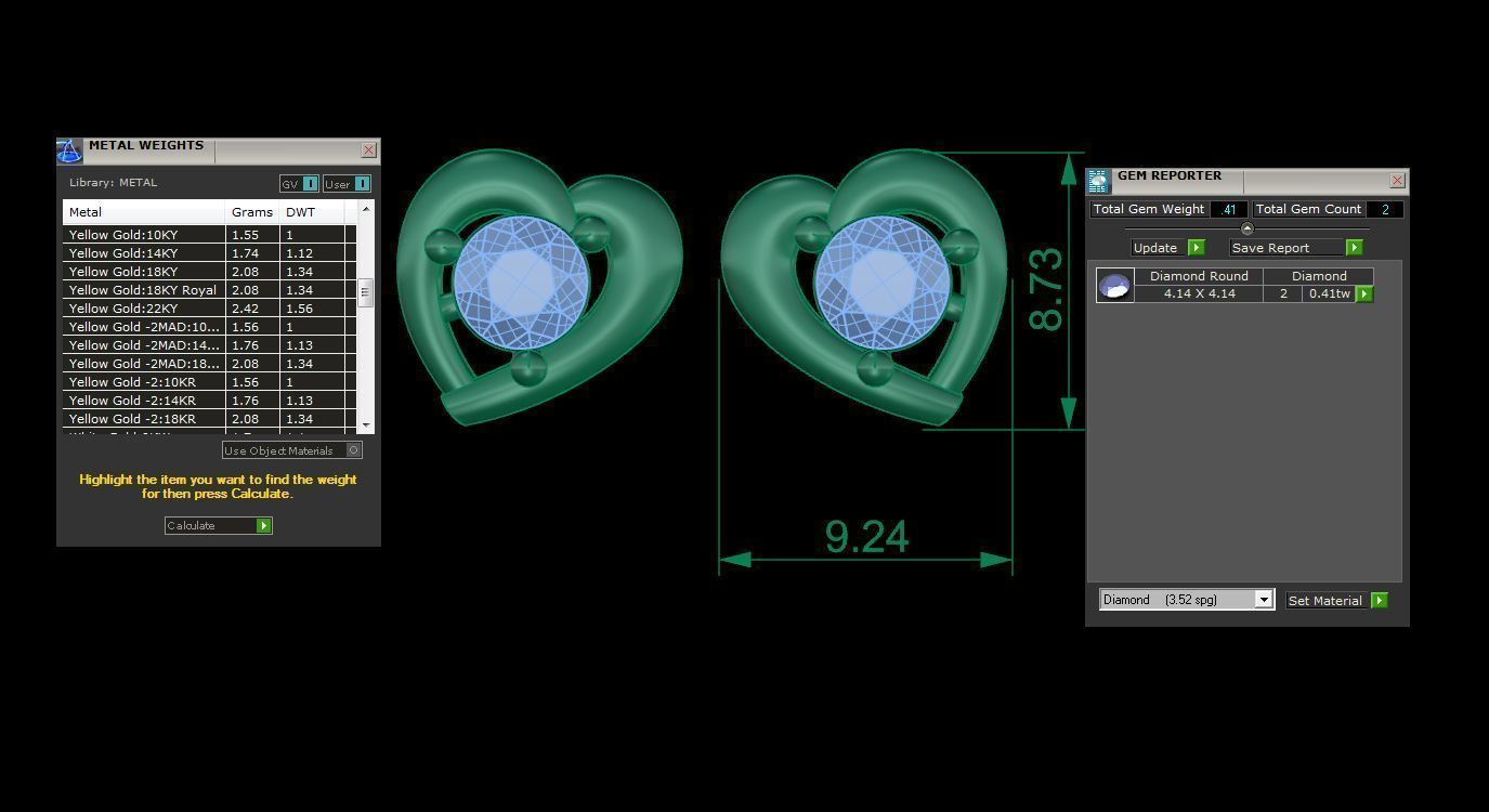 Studs Earrings - 23 3D print model_1