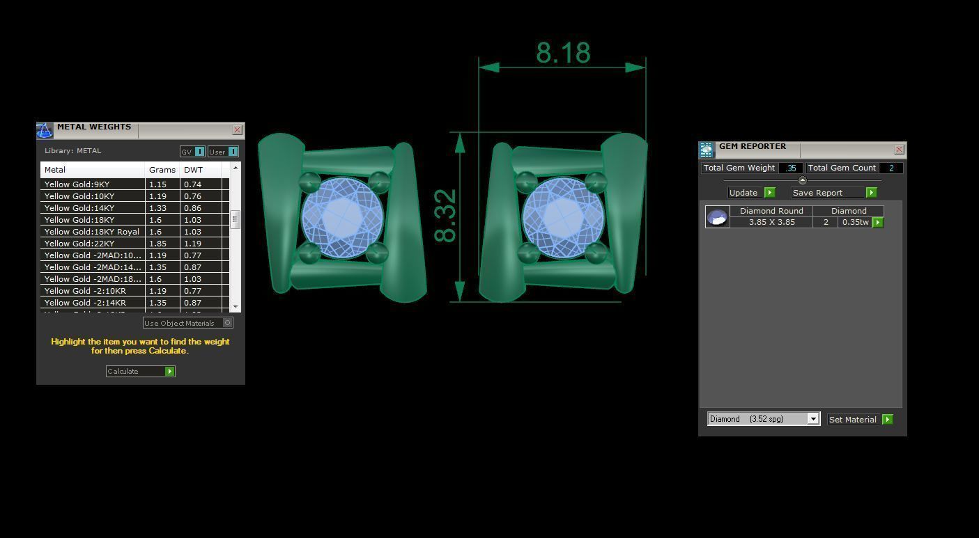 Studs Earrings - 21 3D print model_1