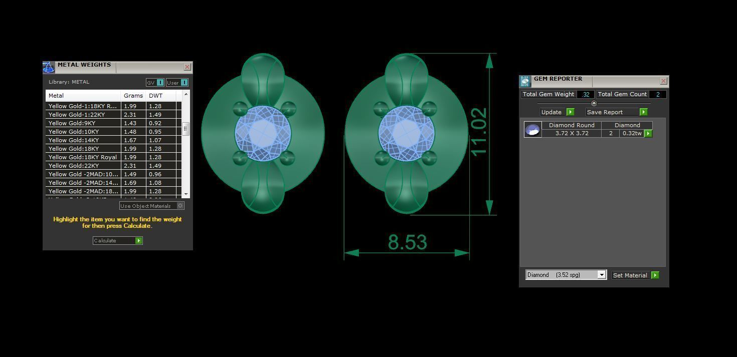 Studs Earrings - 19 3D print model_1