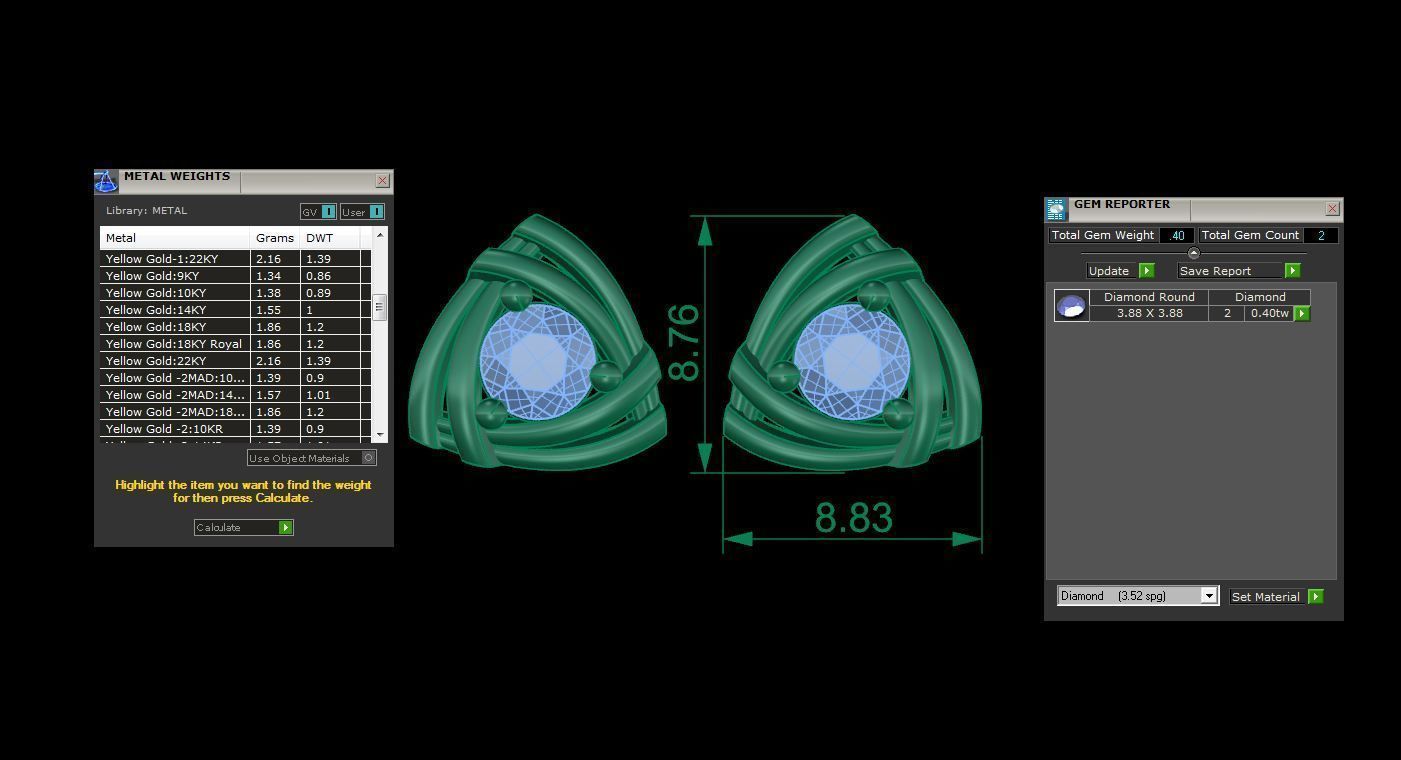 Studs Earrings - 17 3D print model_1
