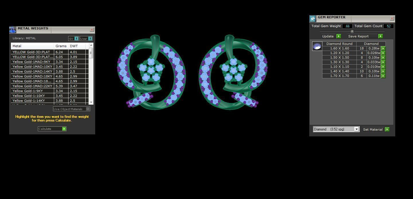 Studs Earrings - 42 3D print model_1