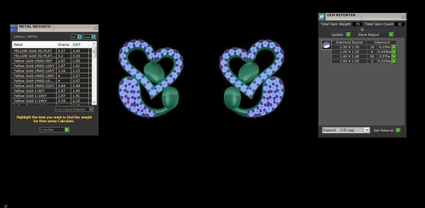 Studs Earrings - 33 3D print model_1