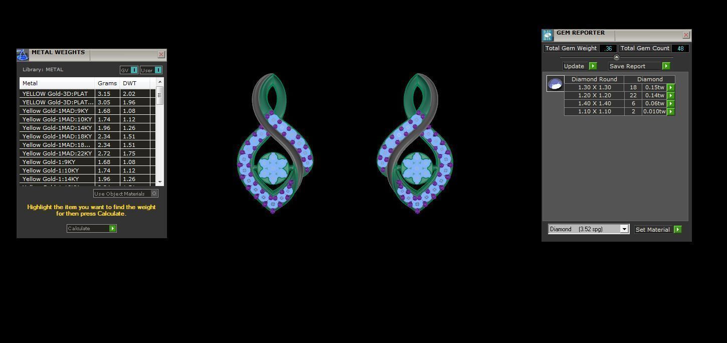 Studs Earrings - 32 3D print model_1