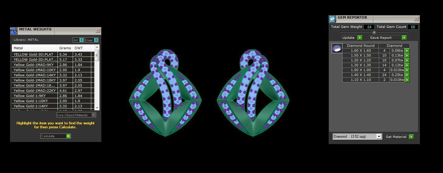 Studs Earrings - 24 3D print model_1