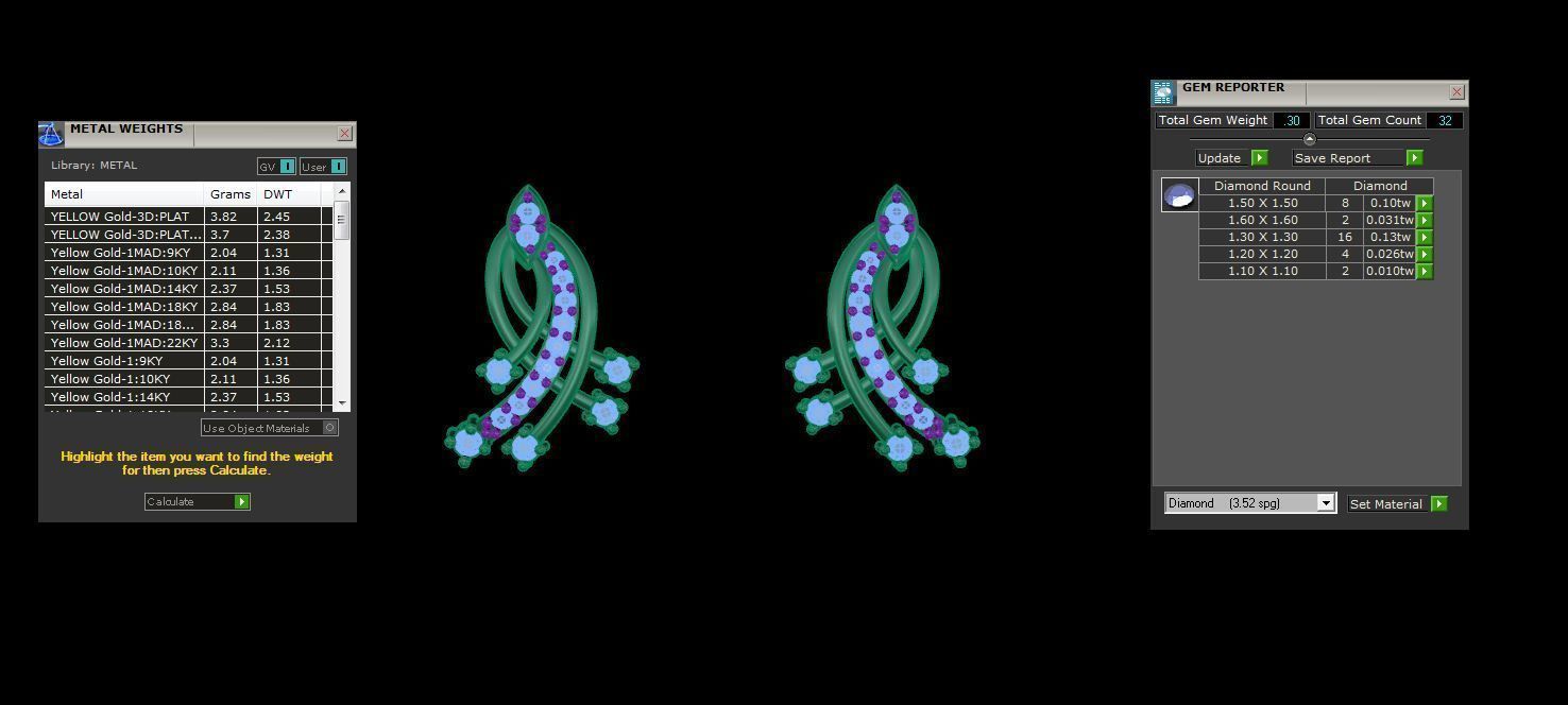 Studs Earrings - 16 3D print model_1