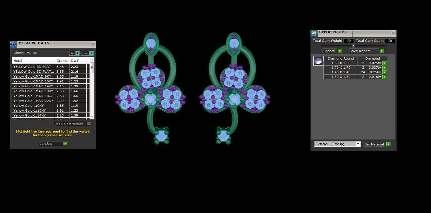 Studs Earrings - 10 3D print model_1