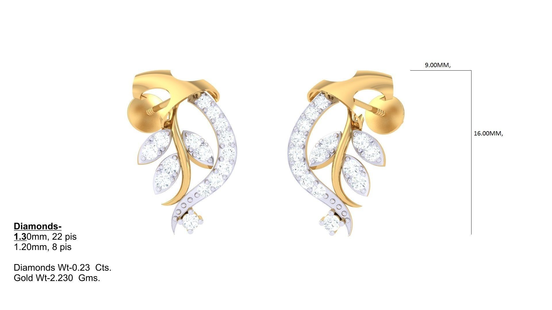 Studs Earrings - 11 3D print model_1