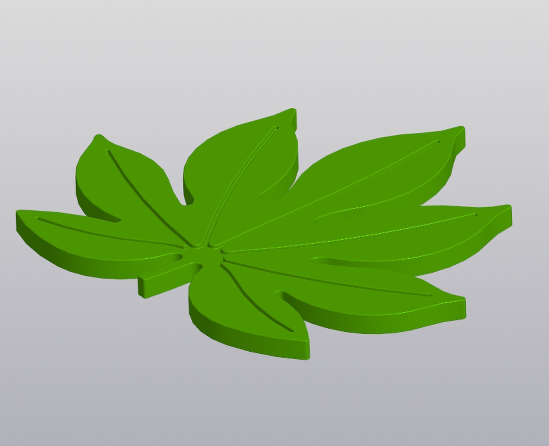 Fatsia leaf Cup coaster 3D print model_2