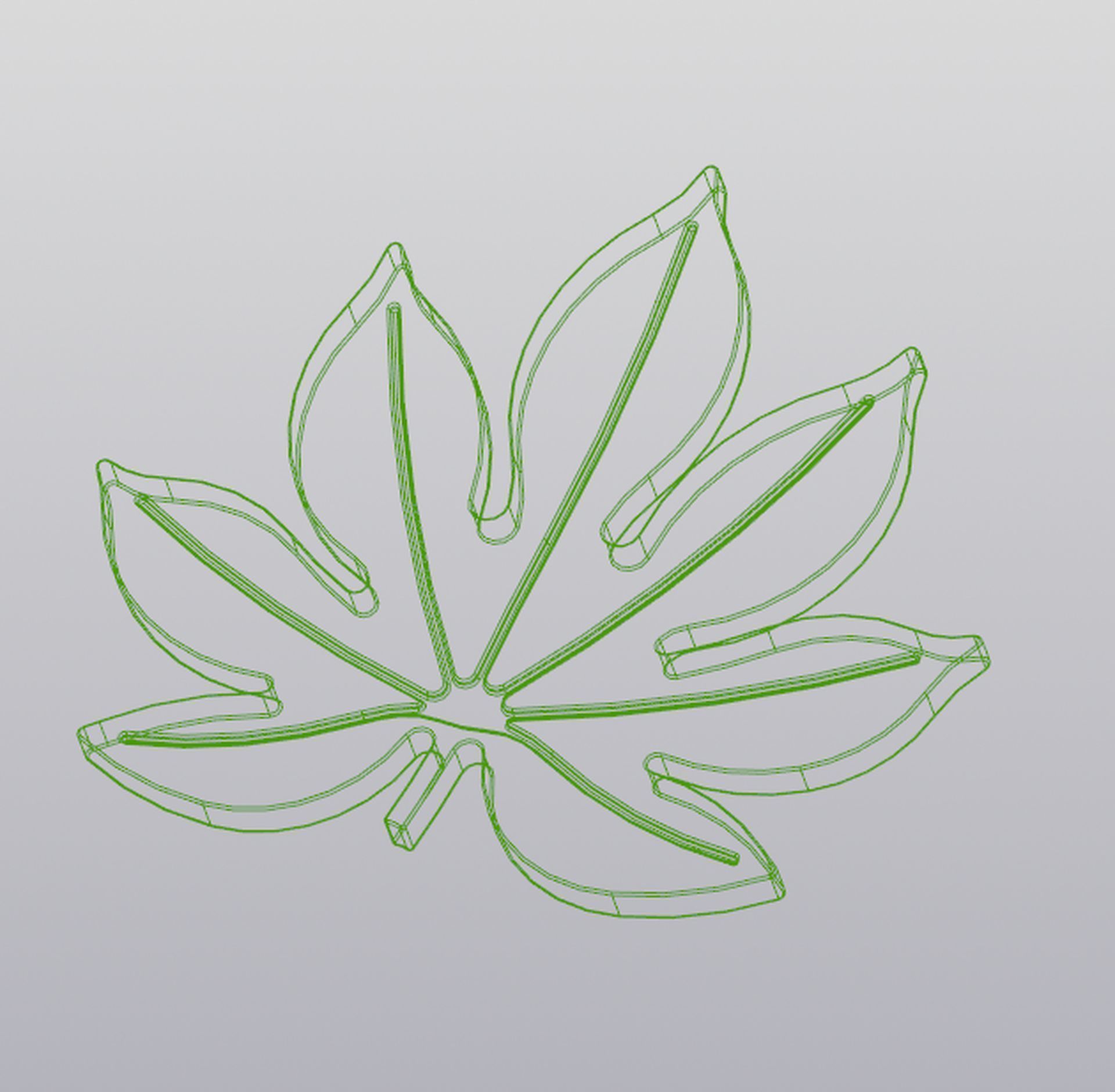 Fatsia leaf Cup coaster 3D print model_4