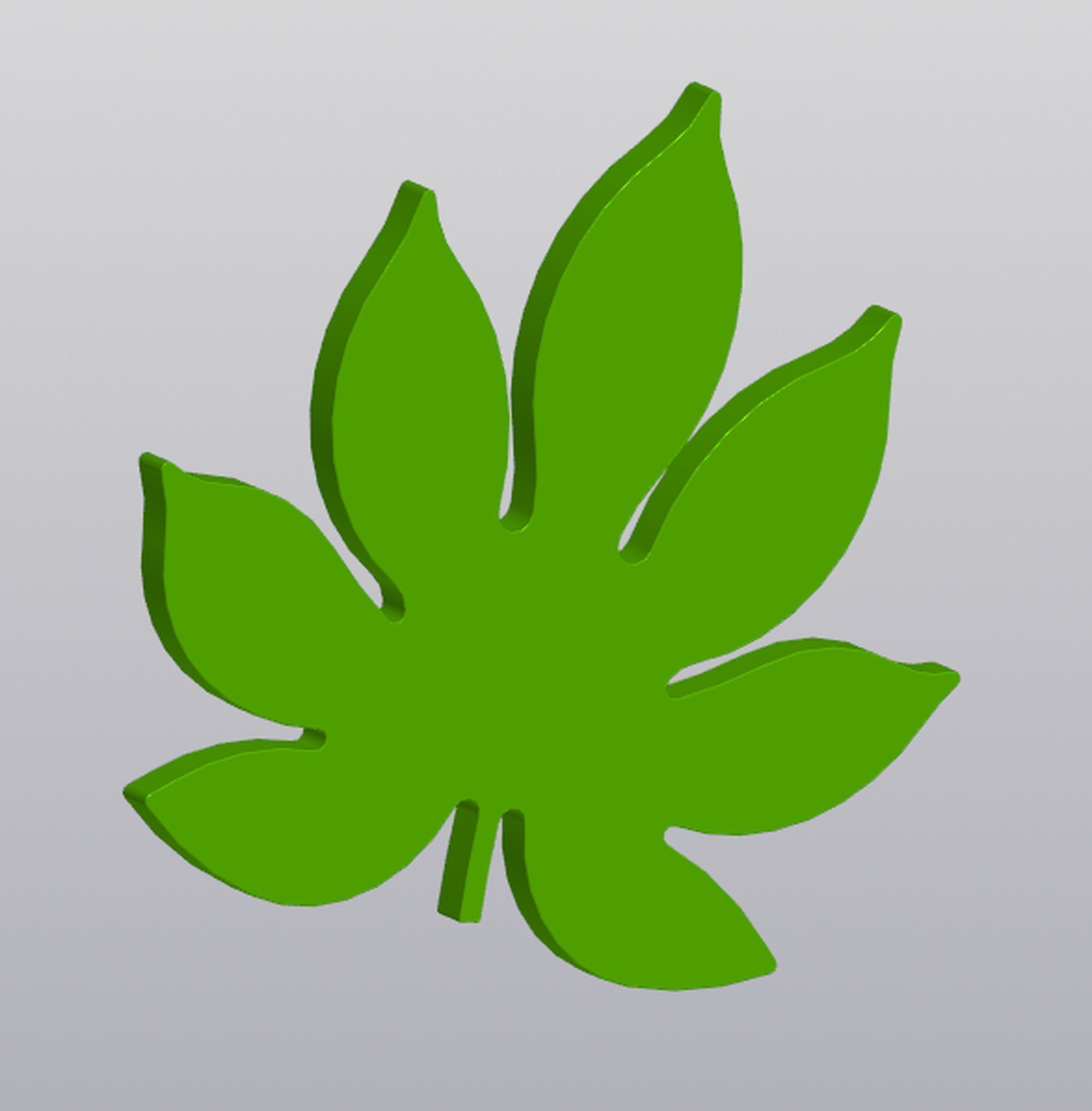 Fatsia leaf Cup coaster 3D print model_3