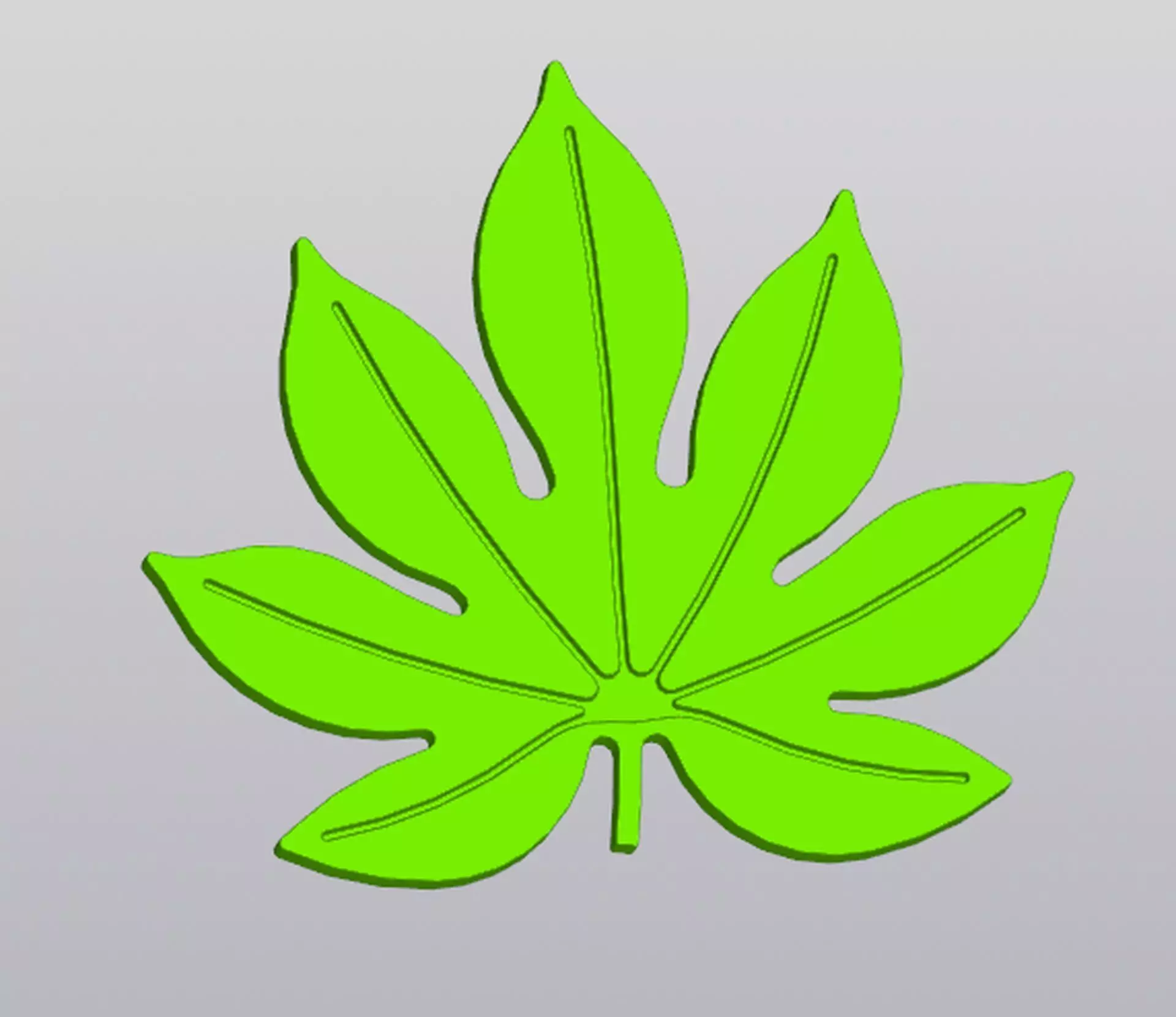Fatsia leaf Cup coaster 3D print model_0