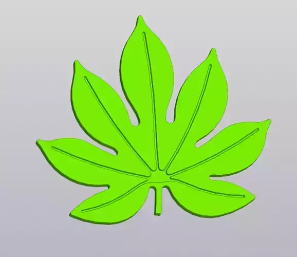 Fatsia leaf Cup coaster 3D print model