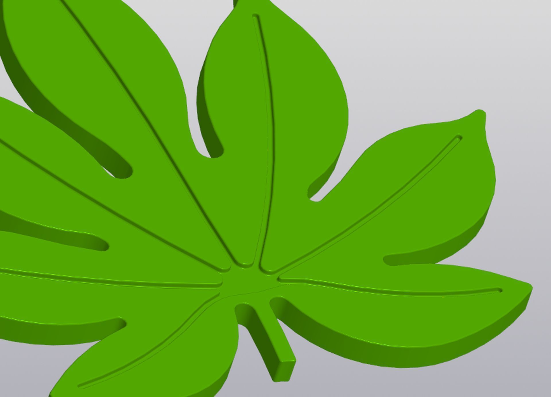 Fatsia leaf Cup coaster 3D print model_1