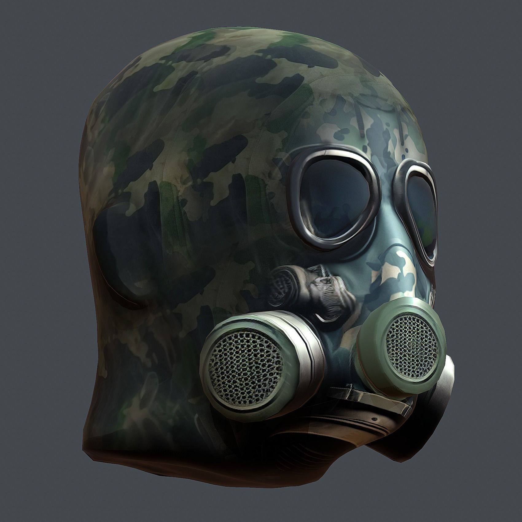 Gas mask helmet 3d model military combat Low-poly Low-poly 3D model_5