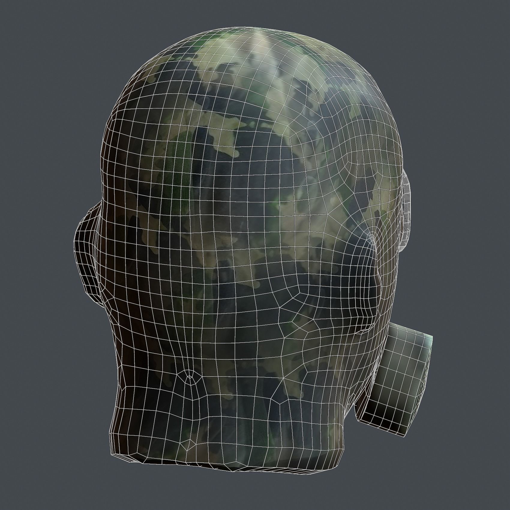 Gas mask helmet 3d model military combat Low-poly Low-poly 3D model_7