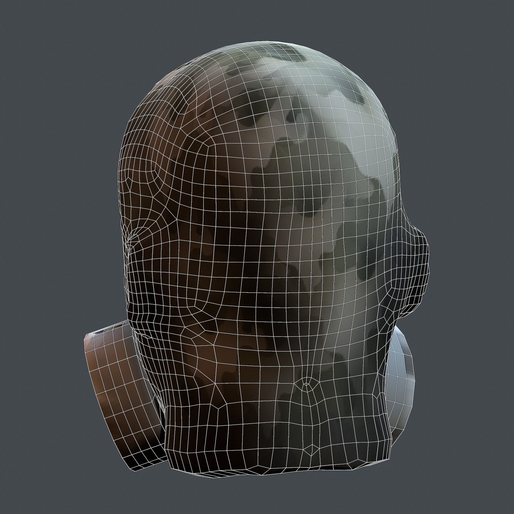 Gas mask helmet 3d model military combat Low-poly Low-poly 3D model_8