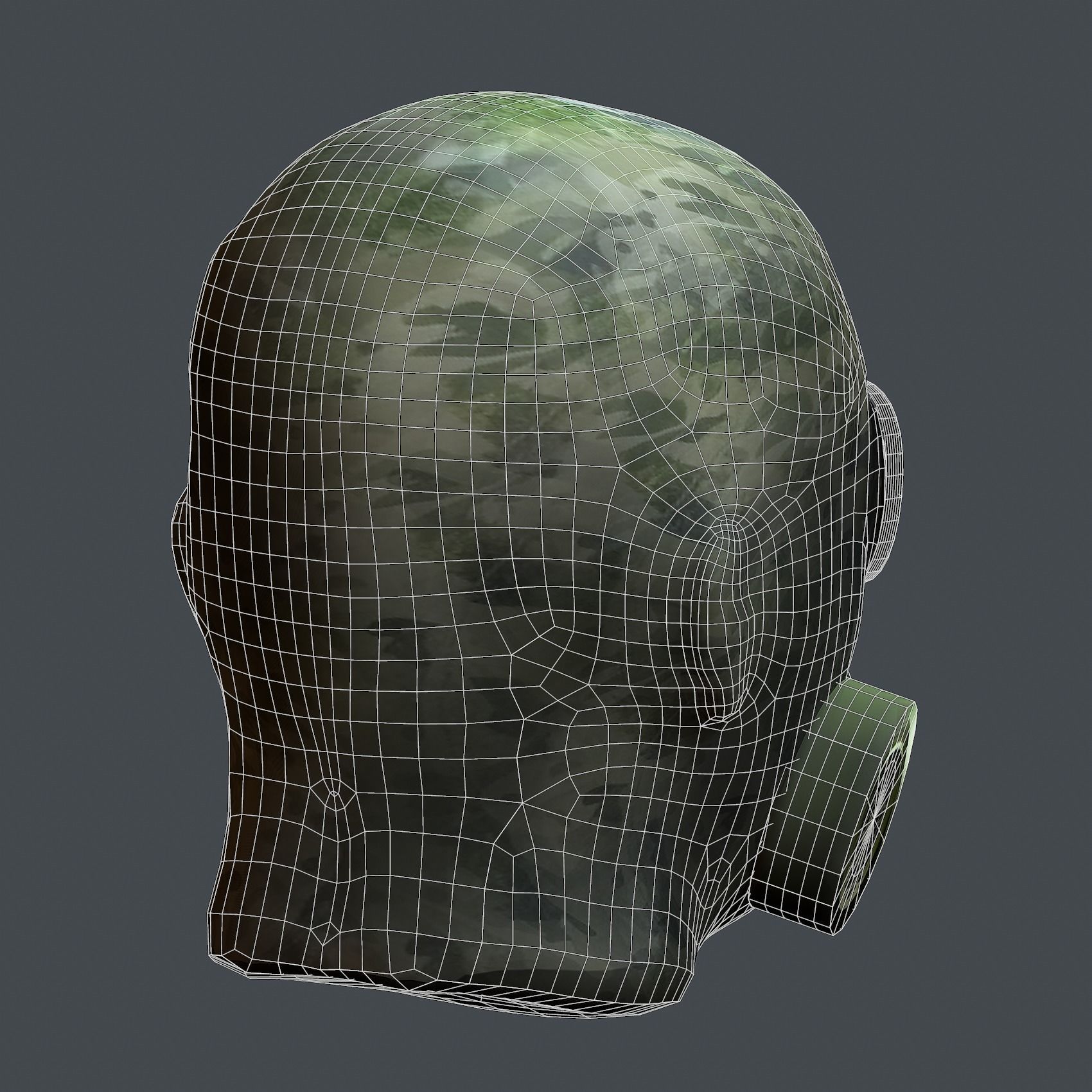 Gas mask helmet 3d model military combat Low-poly Low-poly 3D model_9