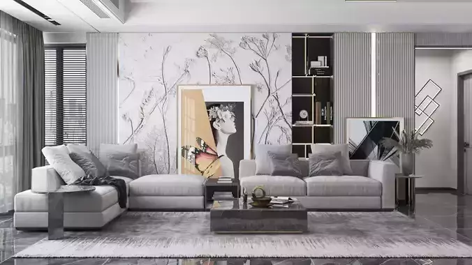 Modern Livingroom-02 3D model