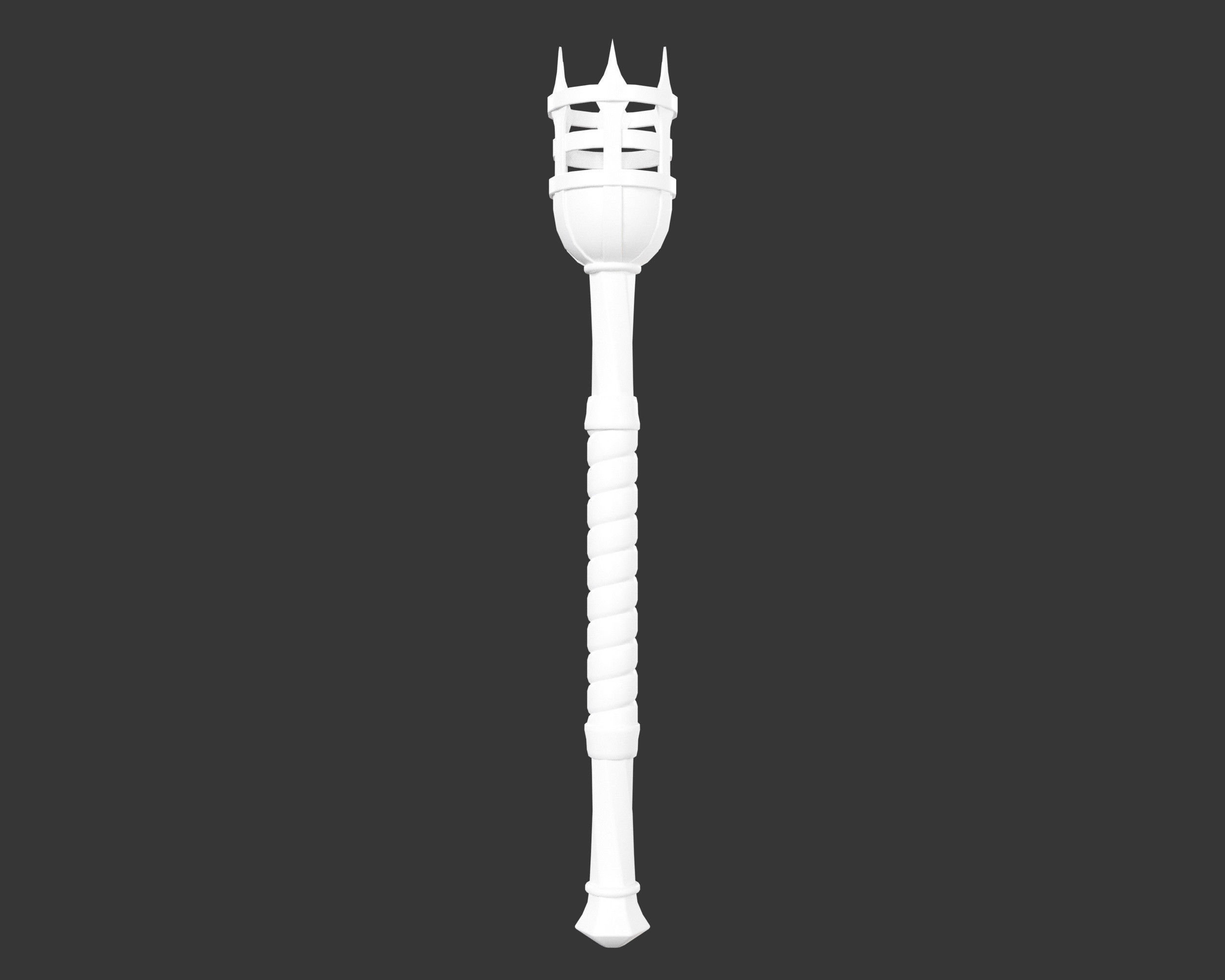 Medieval Noble Lighting Torch Low-poly 3D model_3