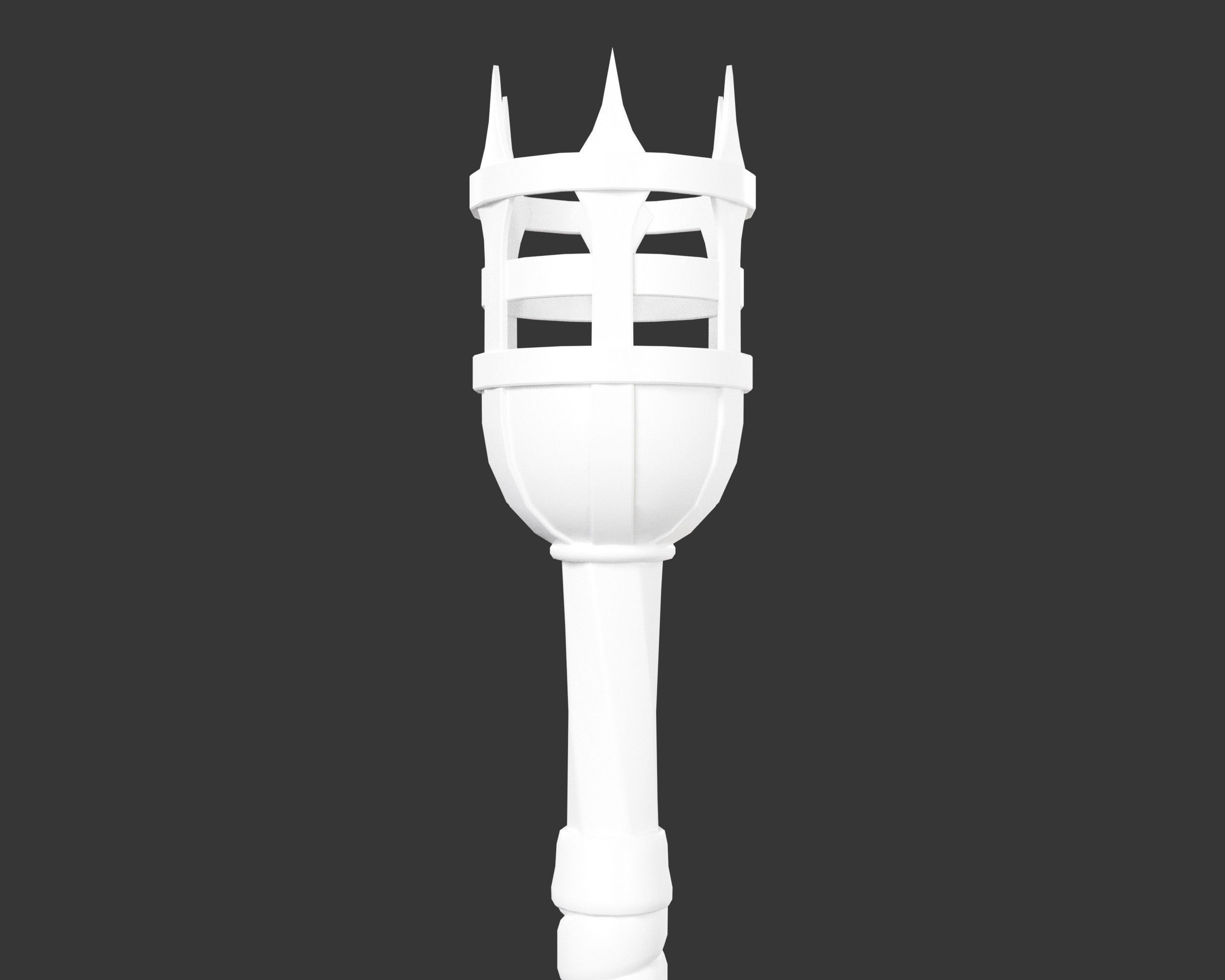 Medieval Noble Lighting Torch Low-poly 3D model_6