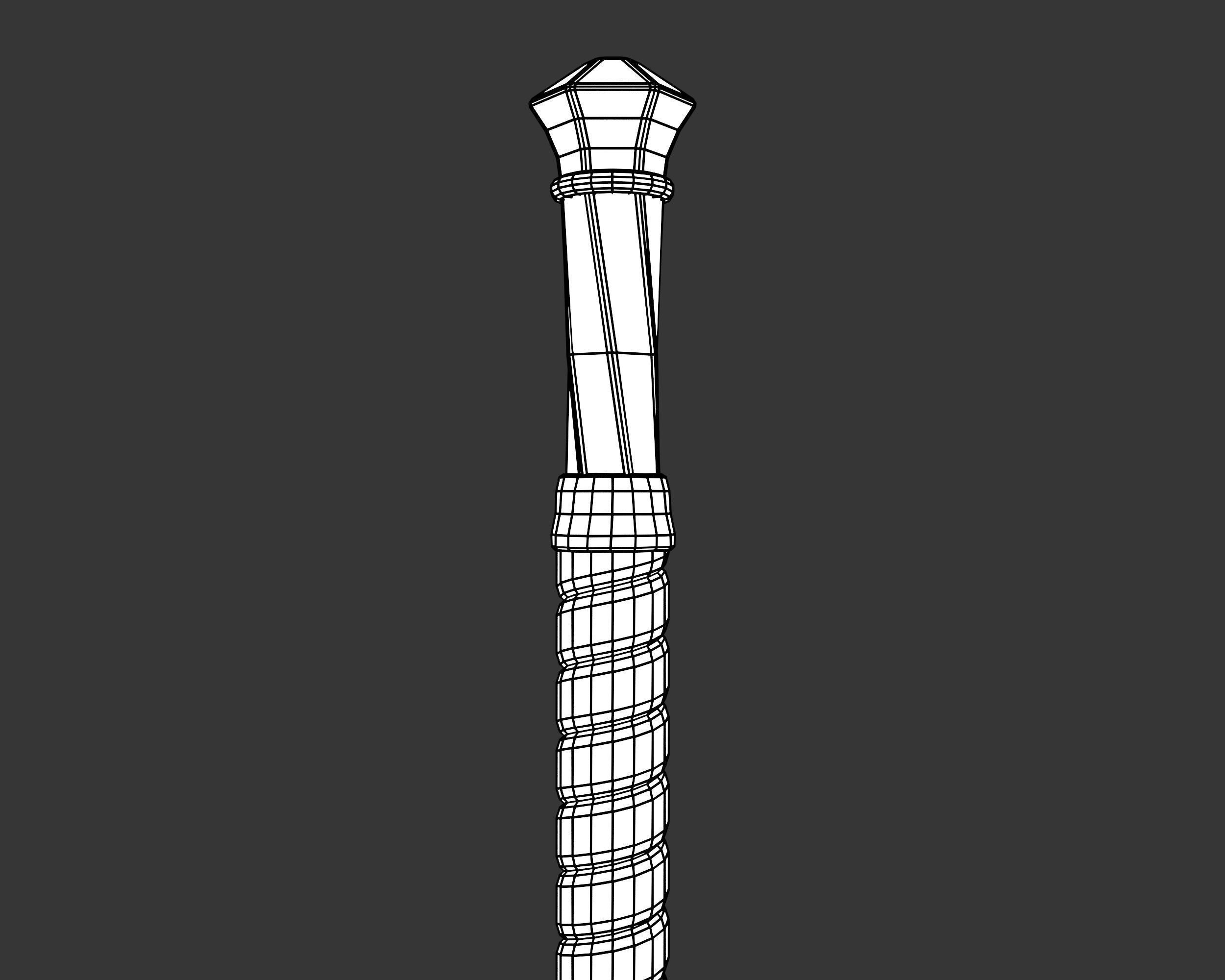 Medieval Noble Lighting Torch Low-poly 3D model_10