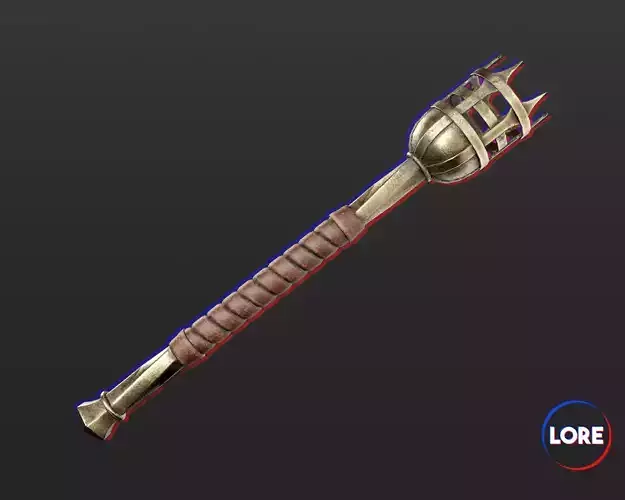 Medieval Noble Lighting Torch Low-poly 3D model