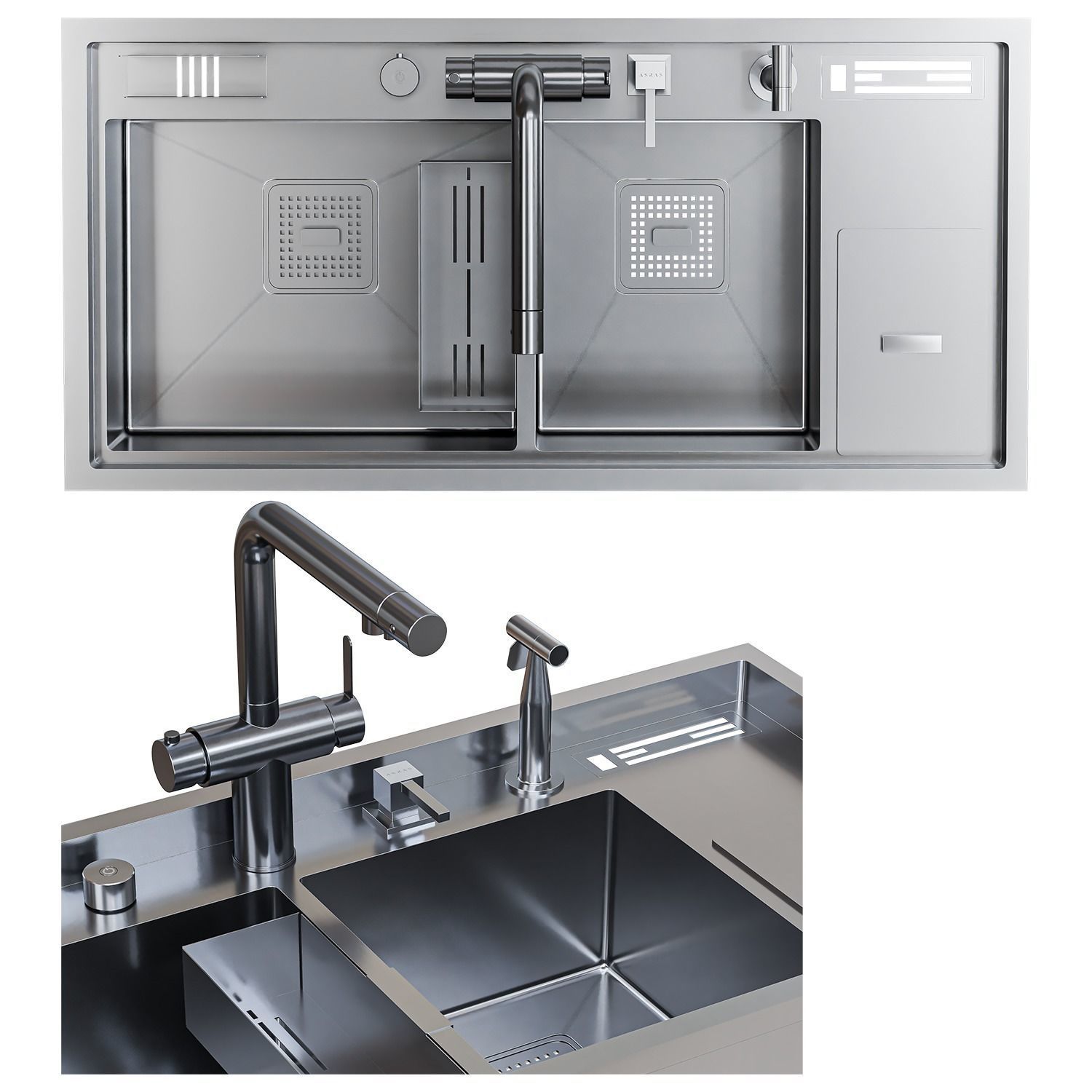 Asras sink set2 3D model_1
