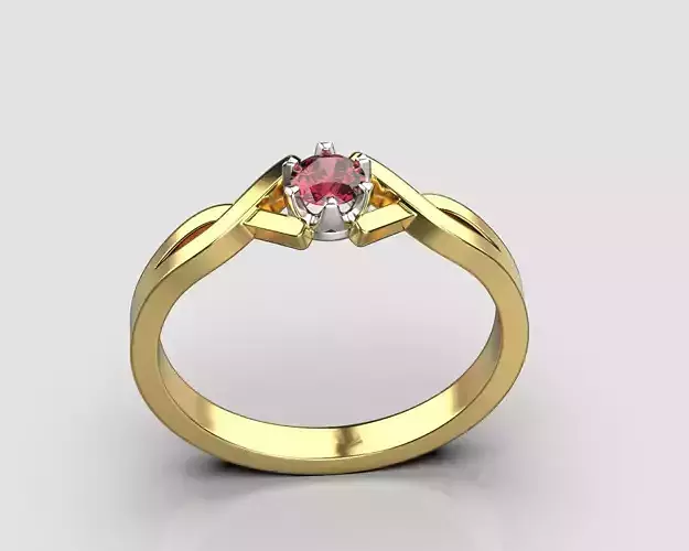 Golden ring with ruby 122
