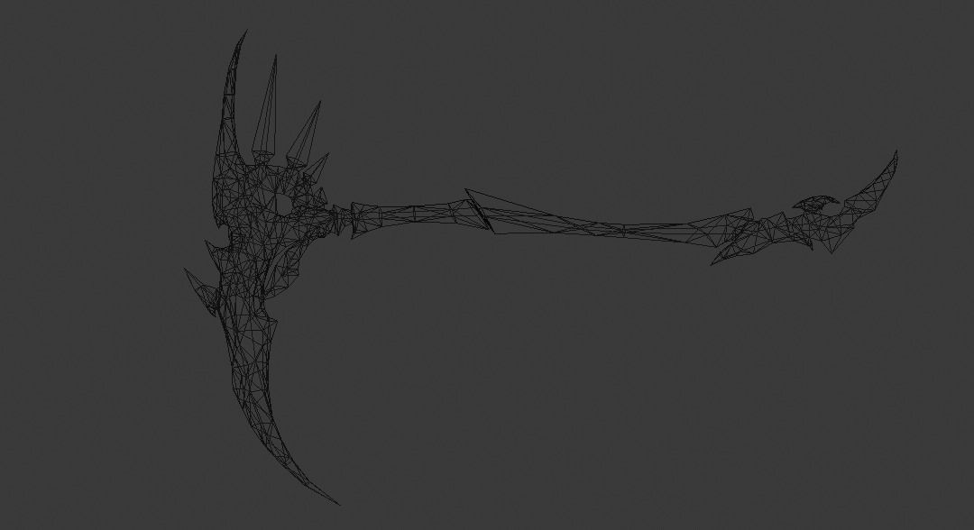 Futuristic Scythe Low-poly 3D model_14