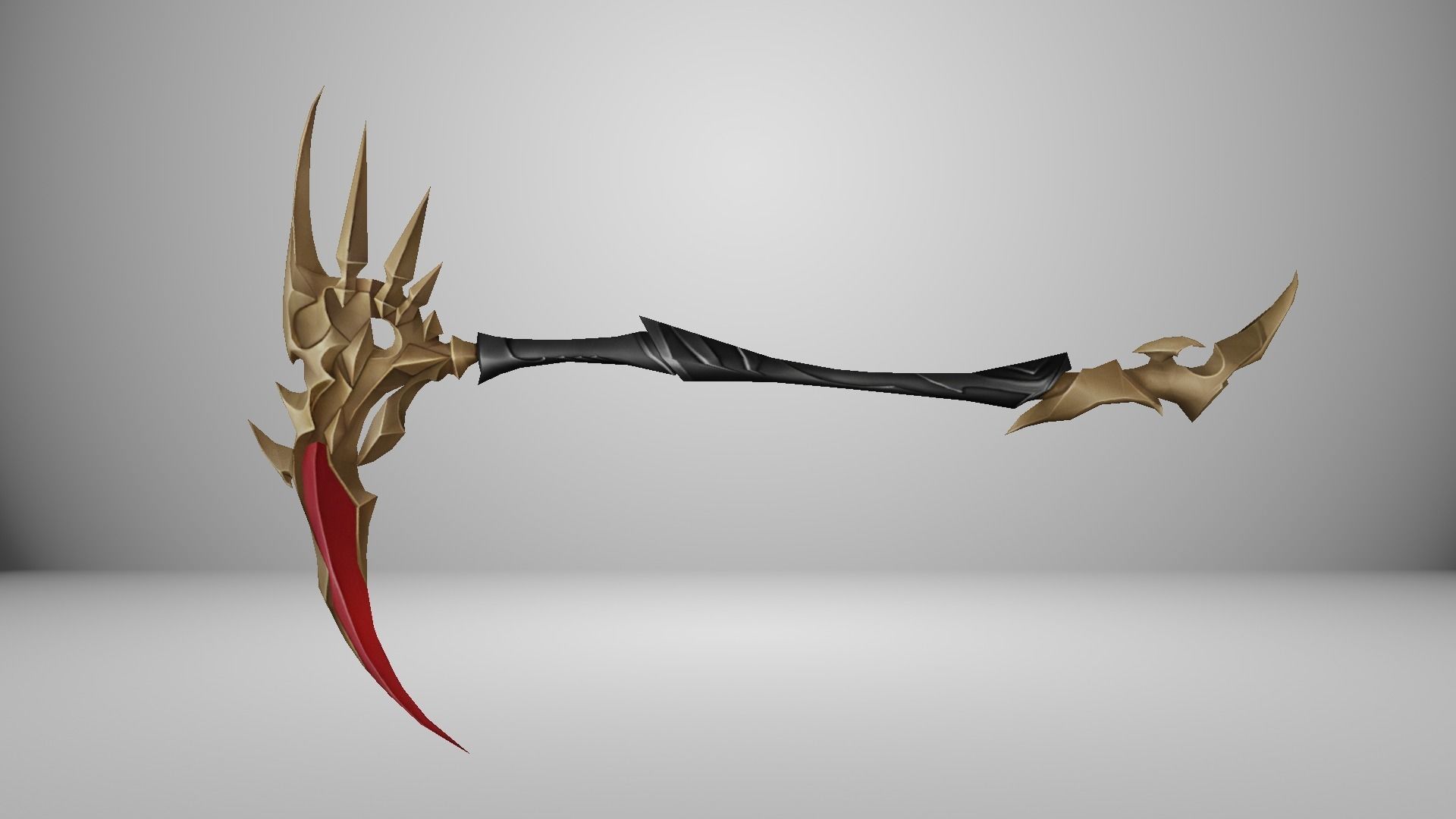 Futuristic Scythe Low-poly 3D model_1