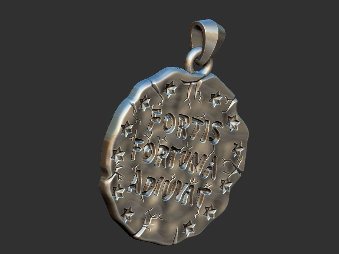 Fortis Fortuna Aduivat - Medal 3D print model_18