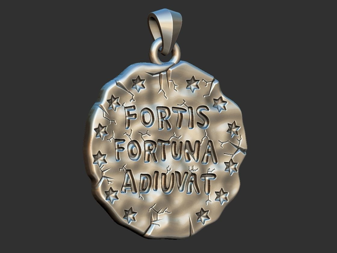 Fortis Fortuna Aduivat - Medal 3D print model_1