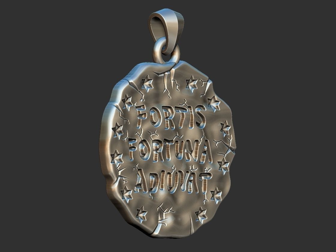 Fortis Fortuna Aduivat - Medal 3D print model_2